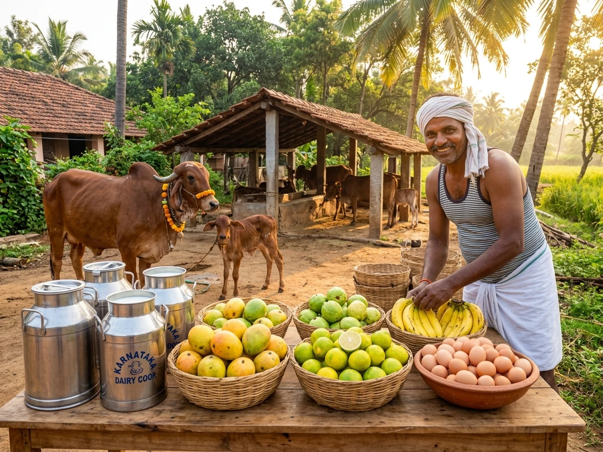 Farm produce and dairy creating recurring productive activity