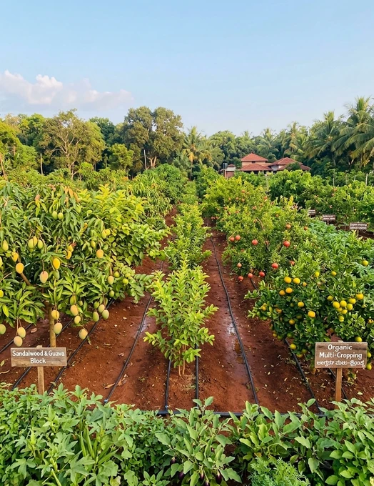 13 fruit-bearing trees at Krushi Bhoomi Farms